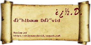 Öhlbaum Dávid névjegykártya