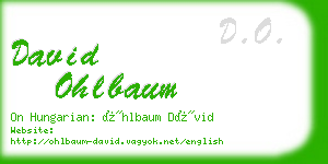 david ohlbaum business card